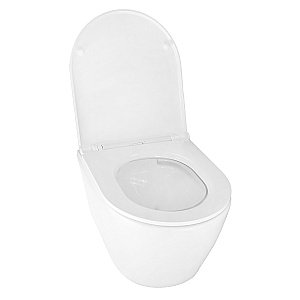 Унитаз подвесной Azario UNO с инсталляцией Loranto, безободковый, с сиденьем микролифт, белый купить в интернет-магазине Sanbest