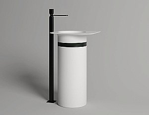 Раковина напольная Salini NINFEA 01 130221M 54 матовая из искусственного камня S-Stone, белая матовая купить в интернет-магазине Sanbest