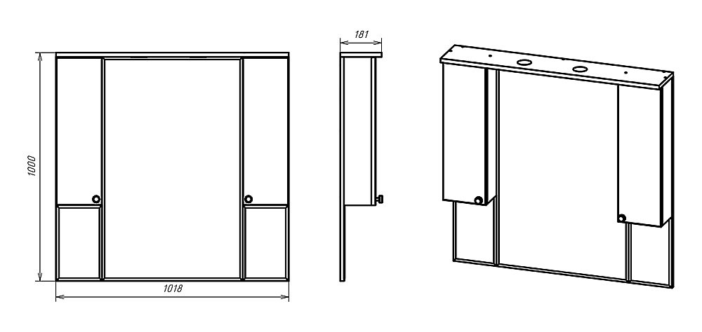 Зеркало со шкафом Misty Латте 101,8 бежевый в ванную от интернет-магазине сантехники Sanbest