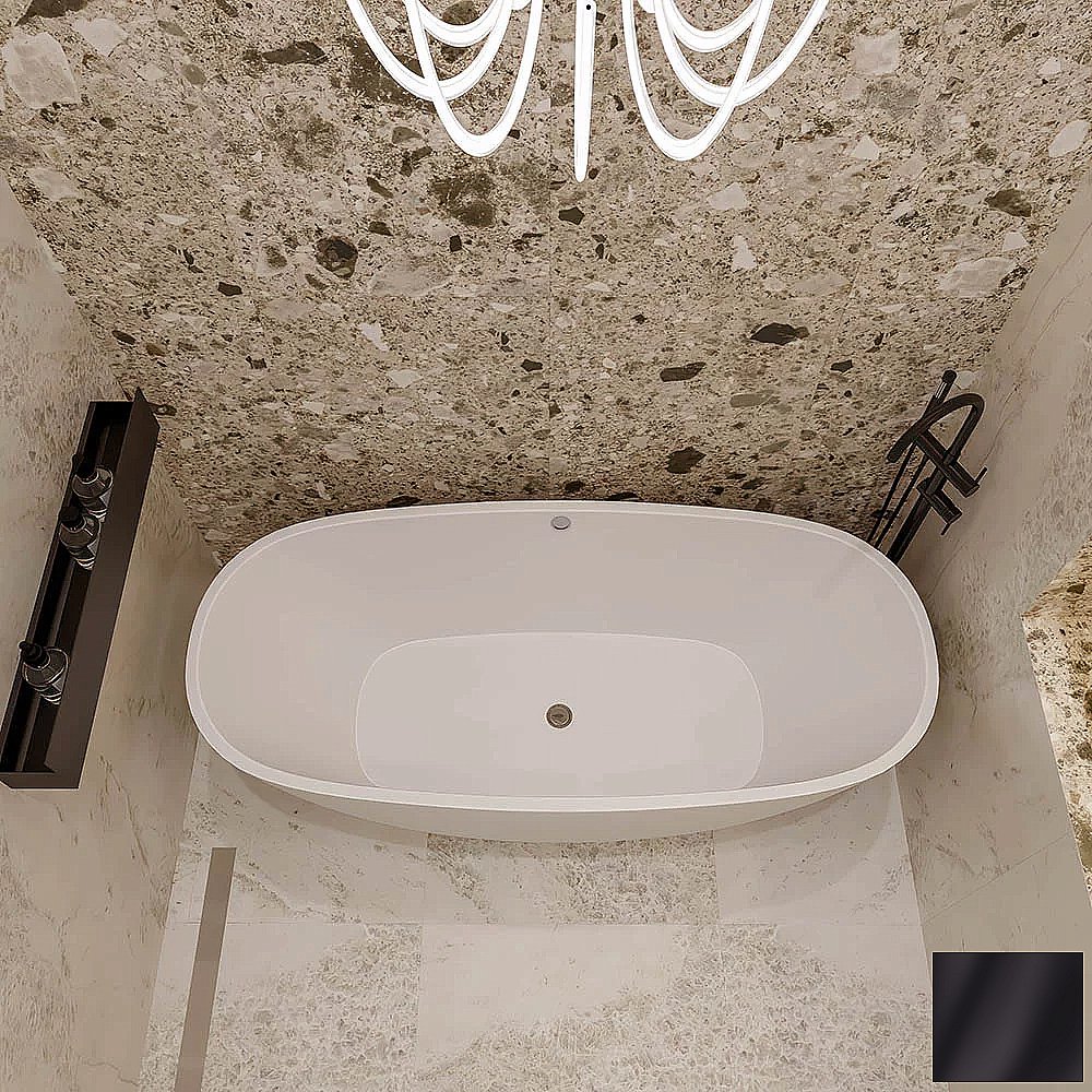 Ванна из искусственного камня Veconi Imperia IMP16075BM 160х75 черная матовая купить в интернет-магазине Sanbest