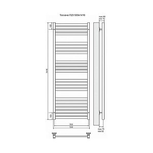 Полотенцесушитель электрический Terminus Тоскана П23 500x1416 левый/правый купить в интернет-магазине сантехники Sanbest