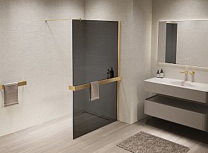 Душевая перегородка Vincea Walk-In VSW-1HR120CGG 120x200 профиль матовый золотой/стекло тонированное купить в интернет-магазине Sanbest