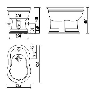 Биде напольное Creavit Klasik KL500-00PR00E КАРАМЕЛЬ купить в интернет-магазине Sanbest