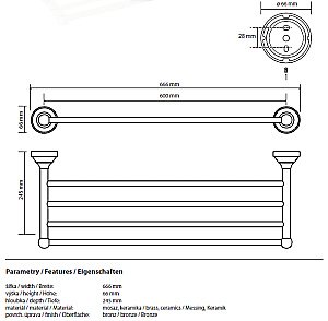 Полка для полотенец Bemeta Kera 144702187 купить в интернет-магазине сантехники Sanbest