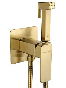 Смеситель с гигиеническим душем встраиваемый WONZON & WOGHAND EDGE, Брашированное золото (WW-88829003-BG) купить в интернет-магазине сантехники Sanbest