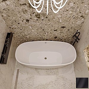 Ванна из искусственного камня Veconi Imperia IMP16075BM 160х75 черная матовая купить в интернет-магазине Sanbest