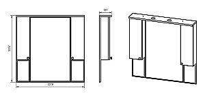 Зеркало со шкафом Misty Латте 101,8 бежевый в ванную от интернет-магазине сантехники Sanbest