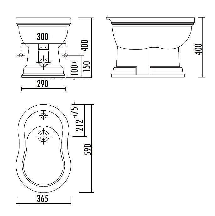 Биде напольное Creavit Klasik KL500-00PR00E КАРАМЕЛЬ купить в интернет-магазине Sanbest