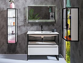 Тумба с раковиной Armadi Art Loft 100 белая для ванной в интернет-магазине Sanbest