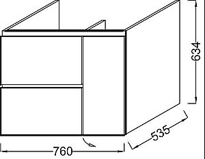 Тумба с раковиной Jacob Delafon SOPRANO 80 EB1330-E10/EXL122-00 квебекский дуб для ванной в интернет-магазине Sanbest