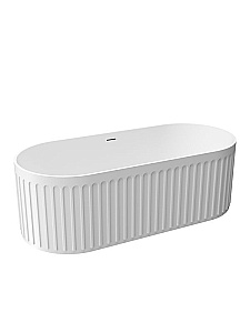 Ванна из искусственного камня BELBAGNO BB-BOHEME-170-75-55-SSB solid surface, белая купить в интернет-магазине Sanbest
