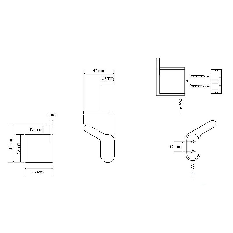 Крючок Bemeta Organic Black 167106190L черный купить в интернет-магазине сантехники Sanbest