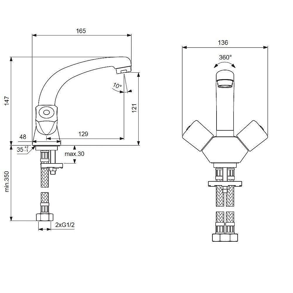 Смеситель для раковины Vidima PRACTIC BA226AA купить в интернет-магазине сантехники Sanbest