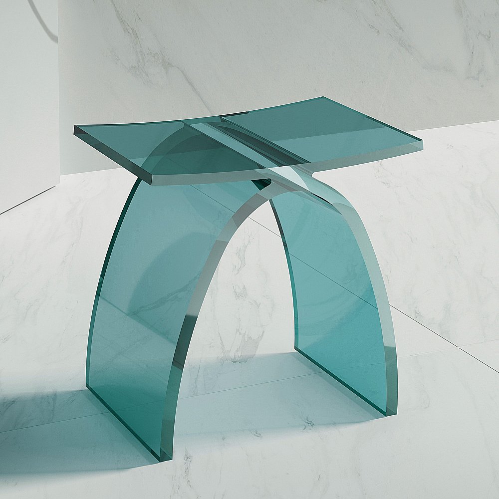 Стульчик для ванной ABBER Kristall AT1739Aquamarin бирюзовый купить в интернет-магазине сантехники Sanbest