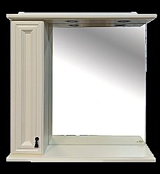 Зеркало со шкафом Misty Лувр 85 Слоновая кость левое купить в интернет-магазине сантехники Sanbest