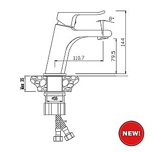 Смеситель для раковины Olive's Plaza 16100PL купить в интернет-магазине сантехники Sanbest