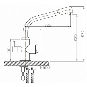 Смеситель для кухни Zorg Sanitary ZR 319 YF Хром купить в интернет-магазине сантехники Sanbest