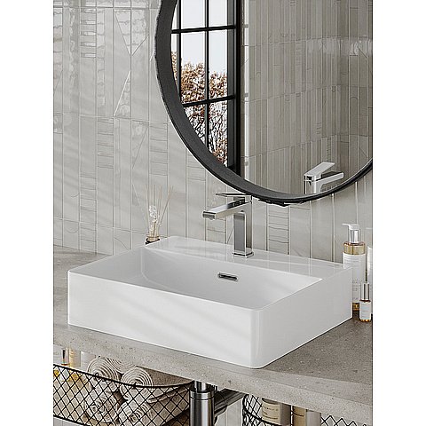 Раковина накладная Orange 50 B04-500w белая купить в интернет-магазине Sanbest