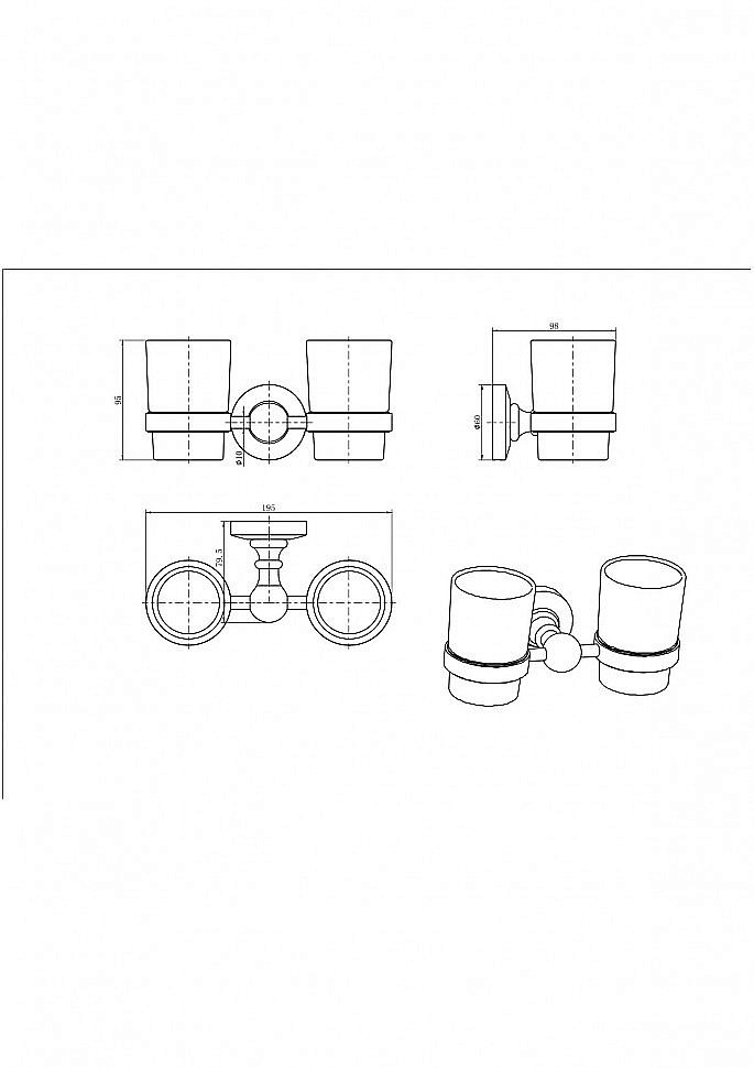 Стакан для зубных щеток CeramaLux Caps 51303 хром купить в интернет-магазине сантехники Sanbest