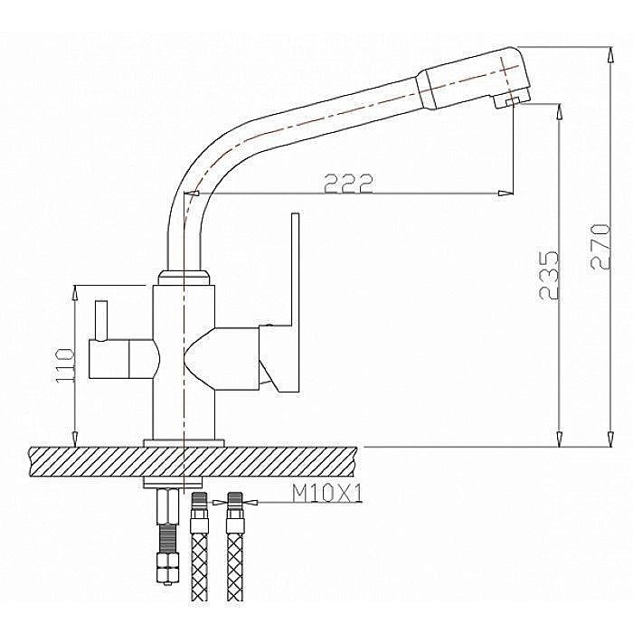 Смеситель для кухни Zorg Sanitary ZR 319 YF Хром купить в интернет-магазине сантехники Sanbest
