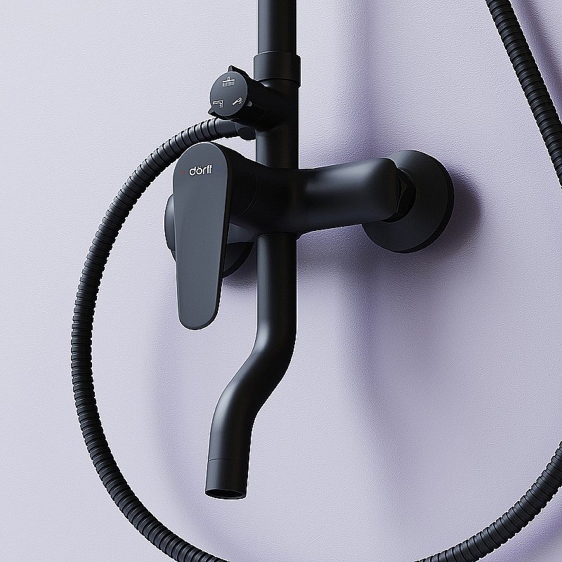 Душевая система Dorff Prime D0740922 черная матовая купить в интернет-магазине сантехники Sanbest