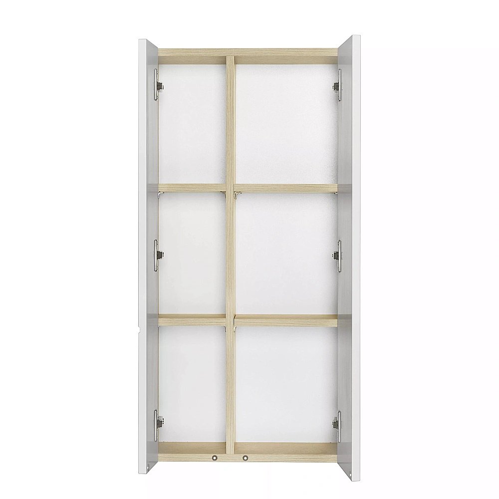 Шкаф подвесной Акватон Мишель 43х23 дуб эндгрейн/белый для ванной в интернет-магазине сантехники Sanbest