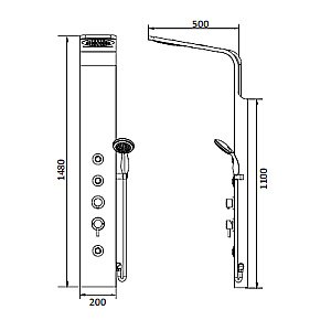Душевая панель RGW Shower Panels SP-06B Черный купить в интернет-магазине сантехники Sanbest