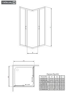 Душевой уголок Radaway Premium Plus D 90x75 купить в интернет-магазине Sanbest