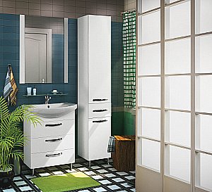 Тумба с раковиной Акватон Ария Н/Смайл 65 белая глянцевая для ванной в интернет-магазине Sanbest