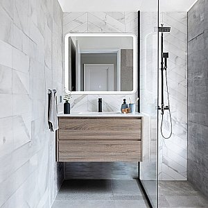 Зеркало Art&Max GENOVA AM-Gen-900-800-DS-F-White в ванную от интернет-магазине сантехники Sanbest