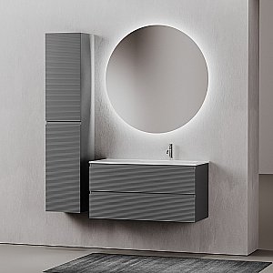 Тумба с раковиной Sancos Folk 100 FL100 Grey soft левая/правая для ванной в интернет-магазине Sanbest