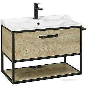 Тумба с раковиной Акватон Лофт Фабрик/Фабиа 80 дуб эндгрейн для ванной в интернет-магазине Sanbest
