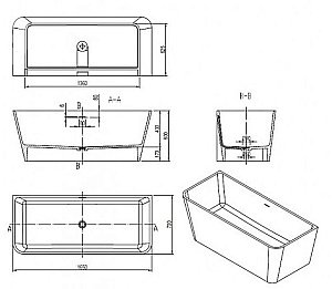 Ванна NT Bagno Rettangolo NT309 160х70 белая матовая купить в интернет-магазине Sanbest