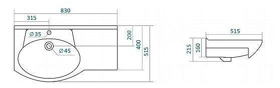 Тумба с раковиной Акватон Инди 80 белая глянцевая для ванной в интернет-магазине Sanbest