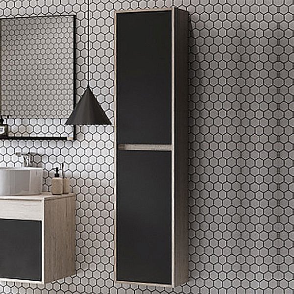 Пенал Акватон Лофт Урбан 37 графит/дуб орегон для ванной в интернет-магазине сантехники Sanbest