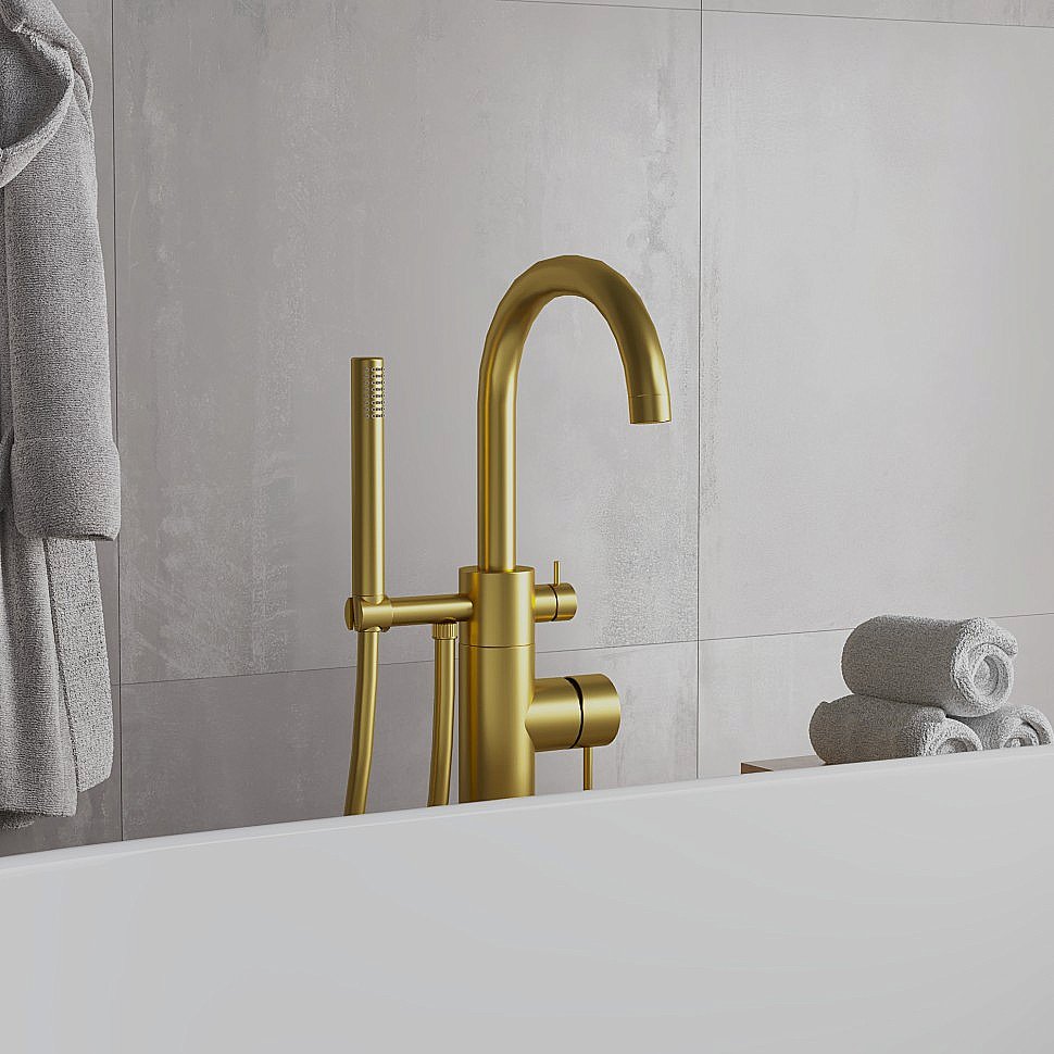 Смеситель для ванны PAINI Cox 78PJ136LM золото матовое купить в интернет-магазине сантехники Sanbest