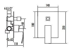Смеситель для душа Creavit DNV2448 купить в интернет-магазине сантехники Sanbest