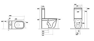Унитаз напольный Kerasan Tribeca 5117 черный матовый, с бачком купить в интернет-магазине Sanbest