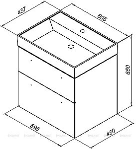Тумба с раковиной Aquanet Nova 242279 60 белый для ванной в интернет-магазине Sanbest