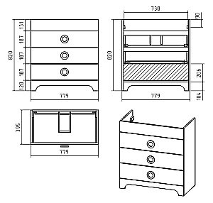 Тумба с раковиной Misty Лейла - 80 Пр-Лей01080-013Я белая для ванной в интернет-магазине Sanbest