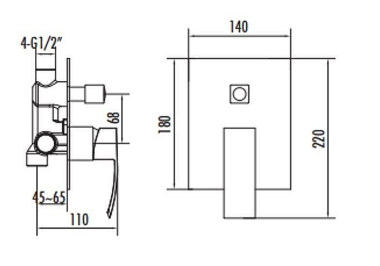 Смеситель для душа Creavit DNV2448 купить в интернет-магазине сантехники Sanbest
