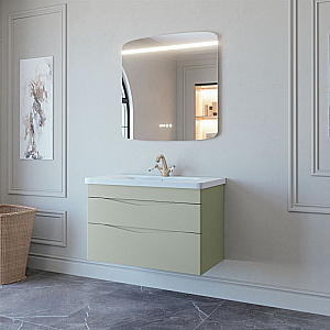 Тумба с раковиной Caprigo Lento 90 два ящика, цвет на выбор/эмаль для ванной в интернет-магазине Sanbest