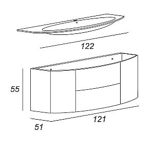 Тумба с раковиной Cezares Eden 120 для ванной в интернет-магазине Sanbest