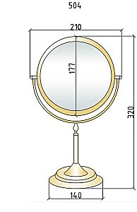 Зеркало косметическое настольное Boheme Imperiale 504 купить в интернет-магазине сантехники Sanbest