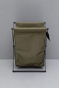 Корзина для белья Allen Brau Priority 6.32001-31+6.32002-89 черная матовая/мешок оливковый купить в интернет-магазине сантехники Sanbest