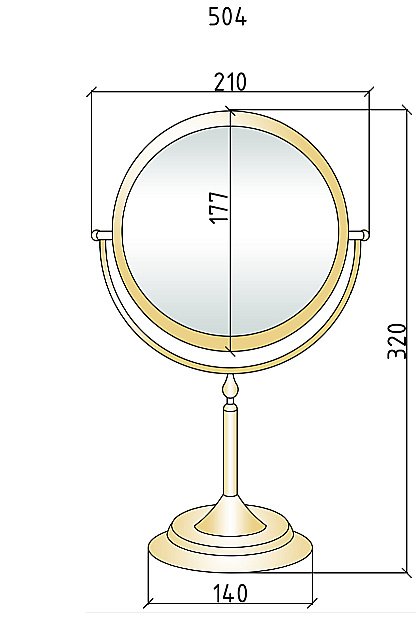Зеркало косметическое настольное Boheme Imperiale 504 купить в интернет-магазине сантехники Sanbest