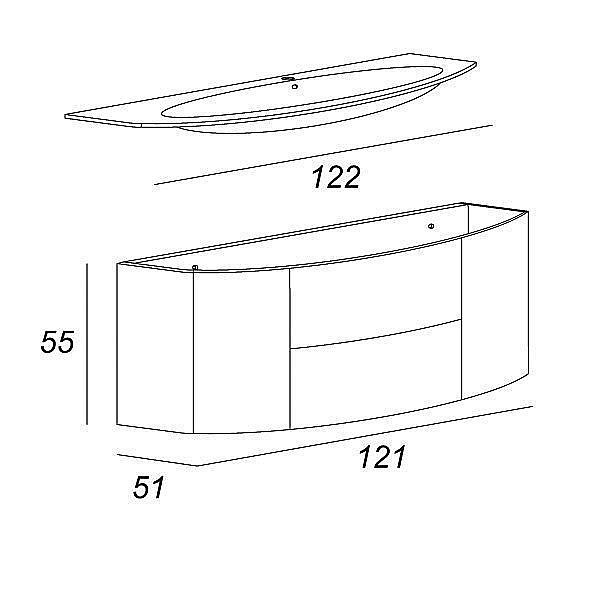 Тумба с раковиной Cezares Eden 120 для ванной в интернет-магазине Sanbest