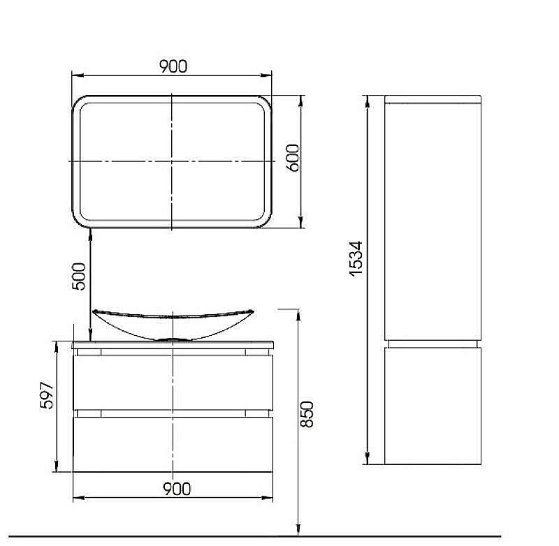 Зеркало Valente Lucia 90 в ванную от интернет-магазине сантехники Sanbest
