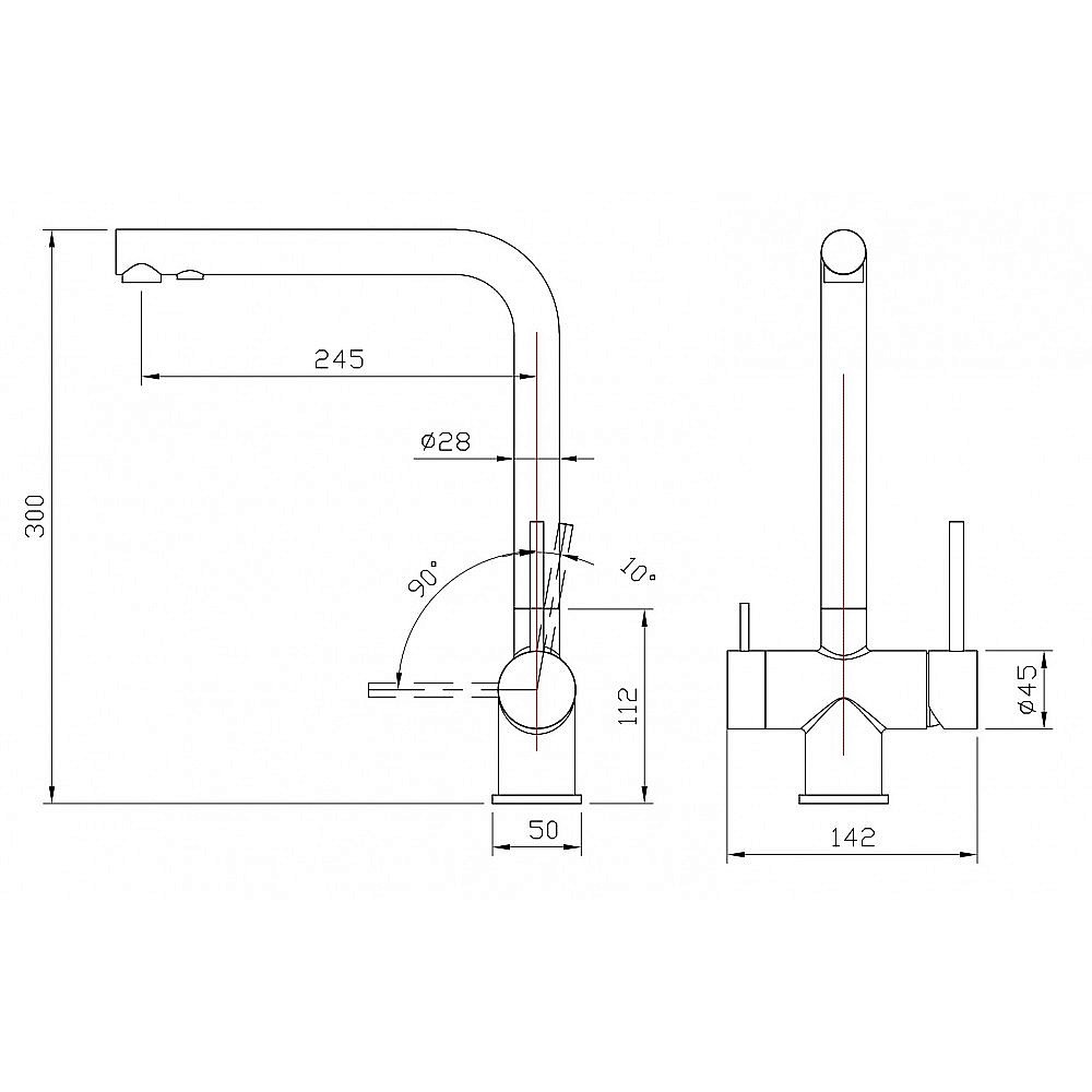 Смеситель для кухни Milacio Ultra MCU.558.TB черный купить в интернет-магазине сантехники Sanbest