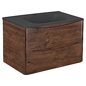 Тумба с раковиной Vincea PAOLA VMC-2P800RW + VCB-2VP800B 80 темное дерево для ванной в интернет-магазине Sanbest